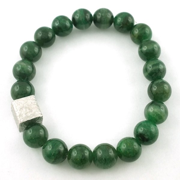 Jade Armband mit 925 Silber Element